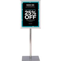 COSTWAY A3 Poster Stand Espositore da Pavimento Supporto Poster Menù per Pubblicità da Terra, Girevole a 360 Gradi, Regolabile in Altezza (Nero A3) (A3 Argento x 2)