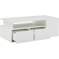 TABLE Polyvalente Stylish Grand Rangement Particle Board Blanc 100 x 50 x 35 cm