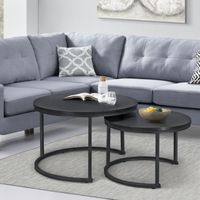 Set de 2 mesas de centro nido Christchurch redondas - Negro