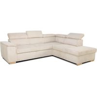 Daytona Ecksofa umwandelbar beige Cord-Velours