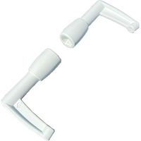 Lot de 2 embouts longs Haut et Bas pour tringle d'espagnolette - Pièces en composite robustes - Extérieur - Blanc
