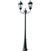 Garden Light Post 2-arms 230 cm Dark Green/Black Aluminium vidaXL