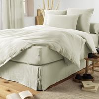Pack housse de couette "Gaïa" toutes dimensions "Gaze de Coton" - Gaïa Vert d'Eau - Pack 3 Pièces pour lit 90 x 190 cm (1 Housse de couette 140 x 200 + 1 Taie 60 x 60 + 1 Drap housse 90 x 190) - Gaia