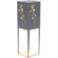 Lampada solare a LED decorativa colonna decorazione da giardino lampada da esterno decorazione solare lampada da giardino, acciaio inossidabile grigio, batteria IP44, bianco caldo, H 60 cm