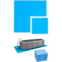 8,4 m² Stuoia di Sottofondo per Piscina - 36 Tappetini in EVA 50x50 per Esterni