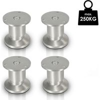 4X Pieds de meuble Pieds de socle Pieds réglables Pieds de canapé Pieds de meuble Réglables-Aluminium-80mm