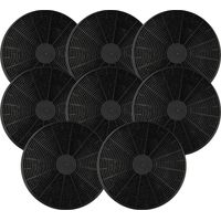 vhbw 8x Filtres à charbon actif compatible avec PKM RH-6090 / 400, RH-9999 / 450, RH-9090 / 400, RH-8090 / 400, RH-9090 hotte aspirante - 17,5 cm