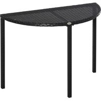 Outsunny – Table demi-lune balcon 100x50x74cm – Résine tressée imitation rotin – Structure métal époxy anticorrosion – Pour 3 à 4 personnes