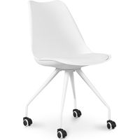 Office Chair with Wheels - White Desk Chair - Canva White