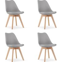Chaise Valora RIKX grise, design ergonomique pour salon x4