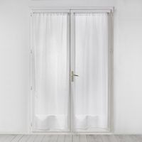 Douceur D'Intérieur – Paire de voilages brise bise 2 x 70 x 200 cm – Luminette unie blanc – Lavable en machine – Pour fenêtres de cuisine