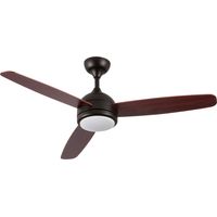 Dayron Vermont Deckenventilator, schwarz, mit Beleuchtung, 3 Flügel, 56 W, 6 Geschwindigkeitsstufen