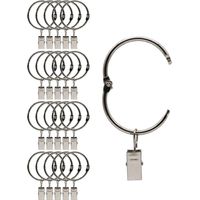 20 Pièces Anneaux à Pince à Rideau en métal Ouvrants, Ouverture et Fermeture faciles, diamètre intérieur 38 mm, pour Rideaux Lourds et Rideaux légers (Argent)-Fei Yu