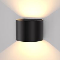 GBLY Aplique de pared LED aplicable en interiores - lámpara de exterior iluminación de pared negra exterior 5W IP65 spot de pared 3000K iluminación blanca cálida para pared de casa pasillo de jardín