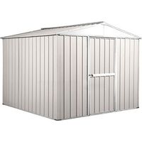Casetta Box da Giardino in Lamiera di Acciaio Porta Utensili 276x260x212 cm Enaudi Bianca