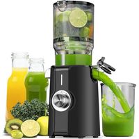 Sans Préparation Extracteur de Jus Vertical, Nettoyage Rapide Extracteur de Jus Lent, 115mm Machine a Jus de Fruit Extracteur Entiers, Facile à installer, 1.2L, 200w, Noir