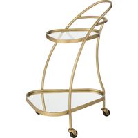 Desserte triangle en métal doré et miroir ambiance chic - Doré miroir raffiné