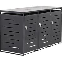 Metall Mülltonnenbox 3 x 240 L Müllbox Aufbewahrungsbox 3x240 Liter 3 Türen