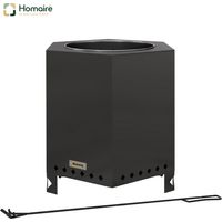 HOMAIRE Feuerkorb métallique noir sans fumée pour table, jardin, camping et terrasse avec pelle