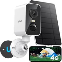 Caméra de surveillance sans fil magnétique portable 4G iegeek, caméra solaire haute définition 2K extérieure / intérieure, batterie 9000mAh, 300 ° PTZ, carte SIM, audio bidirectionnel (sans WiFi)
