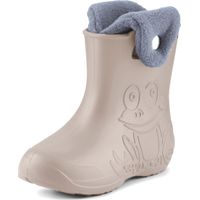 Ladeheid EVA Kinder Jungen Mädchen Gummistiefel Regenschuhe gefüttert Regenstiefel Gummischuhe LA-CA-04 (Hellbeige/Grau, 32/33 EU)
