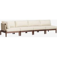 Canapé d'angle modulaire de jardin 4 pièces en acacia Giulia SKLUM