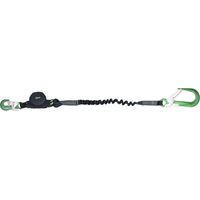 KRATOS SAFETY - Longe en sangle élastique avec absorbeur d'énergie et 2 mousquetons alu à verrouillage auto, lg maxi 2 m