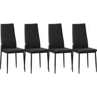 Sillas de comedor tapizadas piel sintética respaldo alto patas metal negro 41x50x97 cm