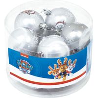 Lot de 10 boules de Noël argentées 6cm - Pat Patrouille