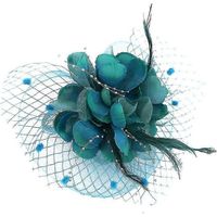 Bijou de tête pour cocktail, mariage, fête-Acid blue