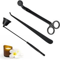 Coupe-mèche de Bougie, Ensemble D'accessoires 3 en 1 pour Bougies, Plongeur de Mèche, Éteignoir de Bougie