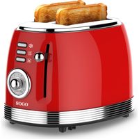 Tostador Retro SOGO TOS-SS-5460 850W 2 Ranuras Anchas Rojo