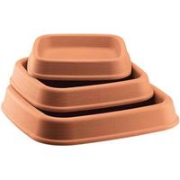 Sous-pot carré 25×25×4,5 en résine Impruneta pour pot d'extérieur – Telcom