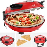 Teesa Supreme Pizzaofen + Fensterschaufel 405°C Stein 1200W stark