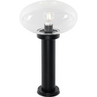QAZQA Moderno Farola moderna de exterior negra 50 cm - Elly Acero inoxidable /Plástico Ovalada Adecuado para LED Max. 1 x 40 Watt