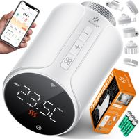 KESSER® Heizkörperthermostat WiFi Heizungsregler Heizungsthermostat WLAN mit Smart Home App Steuerung Alexa, Google Assistant mit 6 Heizkörperventilen Energie & Kosten sparen