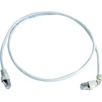 Telegärtner 100008022 RJ45 Câble réseau, câble patch CAT 6a S/FTP 0.5 m blanc ignifuge, avec manchon
