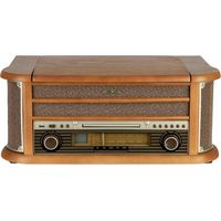Chaîne HiFi rétro HIF2002 – FM, CD, Cassette, USB – Enregistrement sur clé – Boîtier en bois véritable – Reflexion