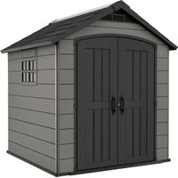 Keter – Abri de jardin résine 7×5 – Structure double paroi résistante aux intempéries – Plancher intégré – Ventilation pour limiter condensation