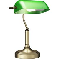 Lámpara de Escritorio Banquero E27 avec Pantalla Ajustable Interruptor Basculante para Hogar Oficina Biblioteca Verde