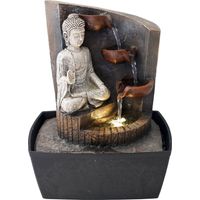 Arum Lighting – Fontaine d'intérieur LED AQUAZEN Bouddha – Cascade en résine – Hauteur 27 cm – Ambiance Feng Shui – Câble 140 cm