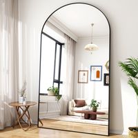 Koonmi miroir arquée sur pied ou mural - pleine hauteur – 96 x 195 cm – Noir