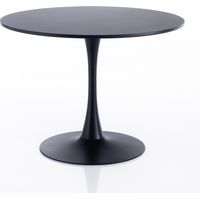 Tavolo rotondo effetto legno laccato nero cm. H.74 x Ø.90