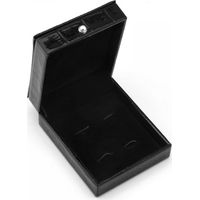 BEBUSINGOTO Présentoir de boîte-cadeau de stockage de boutons de manchette de pince à cravate en cuir d'unité centrale noire
