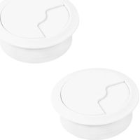 Passe Câble de Bureau et Plan de Travail Encastrable pour Connexion de Câble USB, Alimentation, CPU & Moniteur Plastique PVC Diamètre Forage: 80mm - Œillet: 94mm Blanc 2 Pièces