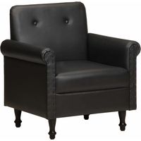 Chaise cabriolet noir cuir véritable vidaXL