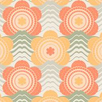 Retro wallpaper wall Profhome 395394 hot embossed non-woven wallpaper slightly textured with floral pattern matt orange moss grey ochre yellow olive green 4,5 m2
