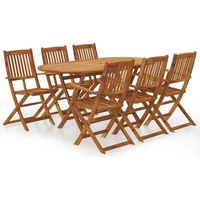 Salon de jardin 7 pcs - Mobilier de jardin - Mobilier pliable de jardin Bois d'acacia solide Chic-447260