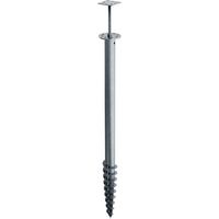 Vis de Fondation SPIRAL - Pour Clôture ou Carport - Hauteur : 120 cm - Support plat fournis - Fixation Sans Beton
