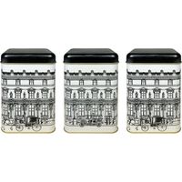 Contenitori Cucina Set 4/3 Pezzi 1 Portapane Contenitore Con Coperchio 3 Barattoli Tè,Caffè,Zucchero,Spezie,Box Organizer Pasta,Barattolo Biscotti Storage City - 3 Pezzi